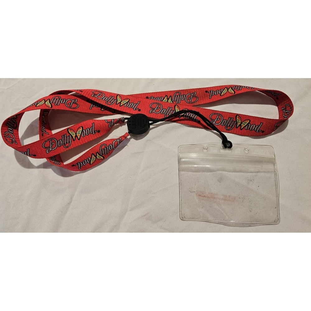 Dollywood Red Butterfly Lanyard with Waterproof Badge Holder